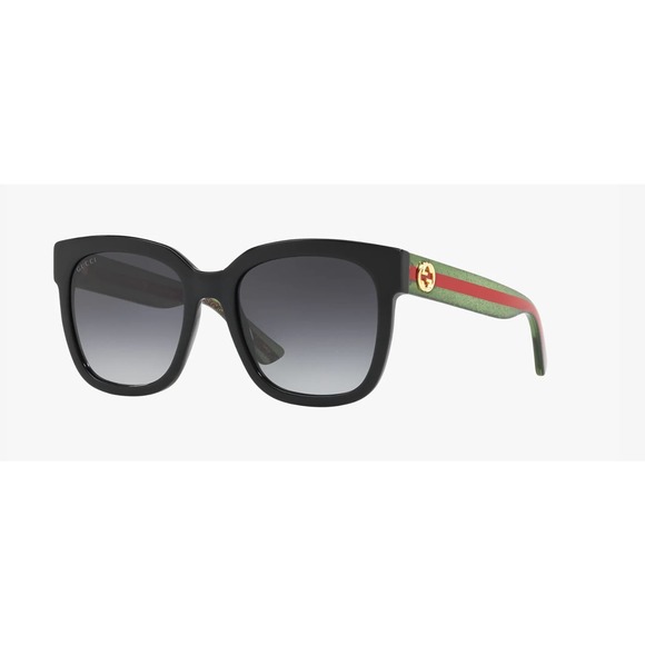 Gucci GG0034SN Glitter Black Women's Sunglasses - Picture 1 of 16